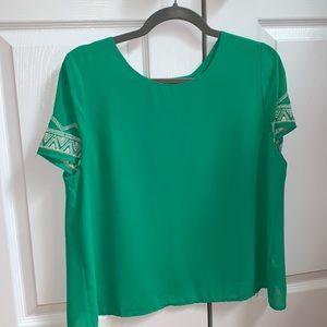 Green open back top